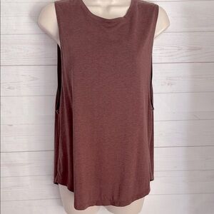 Girlfriend Collective Size Small Sleeveless Mocha Brown Muscle Tee